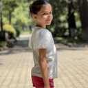 Arshiner Girls Shirts Size 10-12 Puff Short Sleeve Shirt for Girls Crew Neck Casual Blouse Summer Kids Tops Size 10-12 White