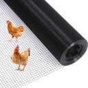 1/2" 48"*100' Black Hardware Cloth, 19 Gauge PVC Coated Wire Mesh Vinyl Coated Fence, Chicken Wire Fencing Roll, for Chicken Coop Garden Fencing Rat Wire Mesh