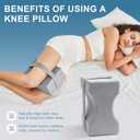 UJPFEO Knee Pillow for Side Sleepers, Leg Pillow for Sciatica, Back, HIPS, Knees, Joints Pain Relief,Pillows for Between Legs While Sleeping Spine Alignment Support & Relieves Pressure,Natural Gray