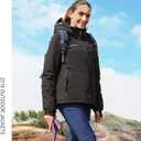 CAMEL CROWN Womens Mountain Snow Waterproof Ski Jacket Detachable Hood Windproof Fleece Parka Rain Jackt Winter Coat (3X-Large, New Black-2020)