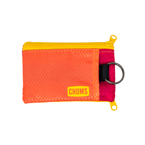 Chums Surfshorts Wallet - Lightweight Slim Wallet with RFID Blocking Card & Clear ID Window - Zippered, Minimalist Wallet w/Key Ring - Solid Colors