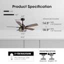 Ceiling Fans with Lights and Remote Control, Ceiling Fan for Bedroom Living Room (Black-2)