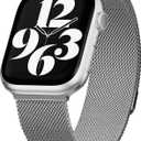 MAGEASY Milanese Band for Apple Watch Series 11, Ultra 3, SE3 - Magnetic iWatch Bands for Women, Strong Magnets | for 44mm 45mm 46mm 49mm Apple Watch 1-7/8/9/10/11/SE2/SE3/Ultra2/Ultra3 (Silver)