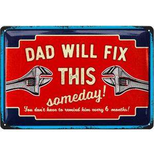 2Pack LANOLU Vintage Tin Sign - CHOOSE LIFE don#t touch MY BIKE - Biker Rules, Motorcycle Wall Decor, Vintage Metal Art, motorcycle metal sign for garage - embossed 12x8", 
Dad's Garage Metal Sign 'Will Fix This Someday' - Perfect for Decor, Gifts, Papa's Workshop Accessories - Vintage Tin Sign 12x8"