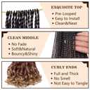 COOKOO 14 Inch French Curl Crochet Braids 9 Packs 135 Strands Goddess Box Braids Crochet Hair for Women Pre Looped Box Braids with Curly Ends Synthetic French Curl Braiding Hair Extensions 1B/30/27#