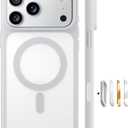 TORRAS Magnetic Shockproof for iPhone 17 Pro Case, Camera Control, Compatible with MagSafe, Military-Grade Protection, Stronger Slim Translucent Phone Case for iPhone 17 Pro, Silver White