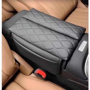 Egreat Center Console Armrest Cover for Mercedes Benz E-Class e350 e450 2024-2025, CLE 2024-2025,EQE 2023-2025,Leather Armrest Console Cover with Side Storage Pockets-(Black)