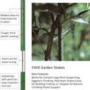 Sturdy Metal Garden Stakes 5 Ft Plastic Coated Steel Plant Sticks for Tomatoes,Trees,Cucumber,Fences,Beans,Pack of 25