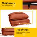 AAAAAcessories Outdoor Seat Cushions for Chairs, Fade-Resistant, Waterproof Patio Furniture Replacement Cushions, 22" x 22" x 3" + 22" x 17", Set of 2, Rust