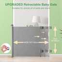 Retractable Baby Gate, Extra Wide Safety Kids or Pets Gate, 33 Tall, Extends to 55 Wide, Mesh Safety Dog Gate for Stairs, Indoor, Outdoor, Doorways, Hallways(33x55- Grey)