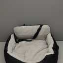 BurgeonNest Dog Car Seat for Small Dogs, Soft Pet Car Travel Home Bed Under 25 lbs, Fully Detachable and Washable Cat Booster Carseats with Storage Pockets and Clip-On Leash Portable Carrier,Black