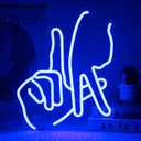 Los Angeles Gesture Neon Sign Baseball Team Neon Lights for Man Cave Decor Blue Letters Gesture LED Sign Fingers Neon Wall Sign LA Neon Signs for Wall Bedroom Garage Game Room Decor, 15 inches by 12.8 inches