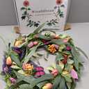 WreathDream 22 inch Spring Summer Wreath Tulip Wreath for Front Door with Purple Tassels, Eucalyptus Leaves, Ferns, Butterflies for Indoor Outdoor wall Festival Home Farmhouse Wedding Decor