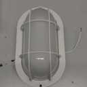 Westinghouse 6113600 Traditional One-Light Dimmable LED Outdoor Wall Light, Textured White Finish, White Glass