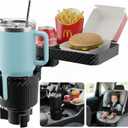 Car Cup Holder Tray, 3 in 1 Cup Holder Expander Adapter for Car, 360 Rotating Detachable 11" Car Food Tray Table for Eating, Road Trip Essentials Fits Yeti, Hydro Flask 16-46 oz, OtterVerz 11
