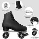 Roller Skates for Women or Men with PU Leather High-top Double Row Rollerskates, Unisex-Adult Indoor Outdoor for Beginners, 