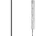 Water Bottle Brush with Straw Cleaner, 15 Inches Stainless Steel Handle Baby Bottle Brush Cleaner, Kitchen Scrub Cleaning Brushes for Cup, Wine Glasses, Coffee Mugs, Tumblers, Wine Decanters, Black