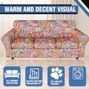 Stretch Sofa Slipcover Set for 3 Cushion Couch Sofa  Floral Print Couch Cover, Pet and Child-Friendly Furniture Sofa Covers,with Elastic Bottom (Orange+love Print)