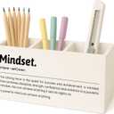 Inspirational Mindset Pen Pencil Holder for Desk, Motivational Gifts for Women Men Coworkers, Office Cubicle Desk Accessories