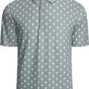 Alex Vando Mens Golf Shirt Moisture Wicking Quick-Dry Print Performance Polo Shirts for Men (Large, Grey Ball)
