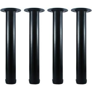 QLLY 14 inch Adjustable Metal Bench Legs, Coffee Table Leg, End Table Leg, Furniture Leg Set, Set of 4 (Black)