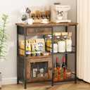 SWTYMIKI Coffee Bar Cabinet for Home - Farmhouse Coffee Stand Station Multi-Purpose Buffet Sideboard Cabinet with Drawers - Kitchen Bar Table for Living Room, Corner, Small Space, Espresso