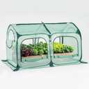 Pop up Greenhouse Tent Cover Tunnel Plant House,Large Gardening Flower Sunshine Room with Mesh Windows,Backyard PE Cover for Cold Frost Protector with Stakes and Rope Guys (Large Size)
