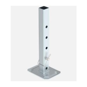 8000 lbs Square Drop Leg with Pin, Silver
