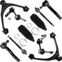 SCITOO 10pcs Front Suspension Kit Upper Control Arm with Ball Joint fit 1998-2005 for Lexus GS300 SC430 GS430 GS400 with Outer Inner Tie Rod End Steering Boot Sway Bar Link
