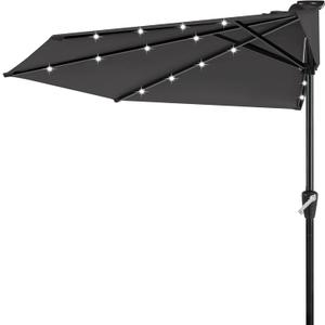 ABCCANOPY Patio Umbrella Outdoor Half Umbrellas for Patio, Backyard, Garden, Deck (11FT, Dark Gray)