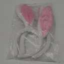 Aneco 2 Pack Bunny Headband Easter Bunny Ears Hairbands Plush Pink Bunny Headband for Easter Party Favor