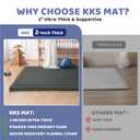 2-Inch Extra Large Memory Foam Play Mat | 59"x79" Large Baby Play Mat for Tummy Time & Crawling | Memory Foam with Non-Slip Base | Ultra Soft Flannel Cover | for Infants & Toddlers, Dark Gray