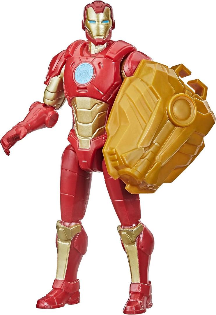 Hasbro Marvel Avengers Mech Strike 6-inch Scale Action Figure Toy Iron Man with Compatible Mech Battle Accessory, for Kids Ages 4 and Up
