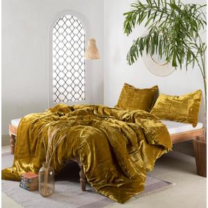 Labhanshi Velvet Duvet Cover (Lime Green, Queen 90x90 Inch)