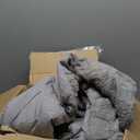 Bedsure King Size Comforter Set Grey, Boho Tufted Bed Set, Checkered Farmhouse Shabby Chic Bedding, 3 Pieces, 1 Plaid Geometric Comforter and 2 Pillow Shams