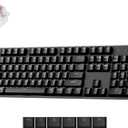 Keychron K10 Version 2 Full Size 104 Keys Bluetooth Wireless Mechanical Gaming Keyboard for Mac Windows with Keychron Super Red Switch White LED Backlight/USB C Wired Computer Keyboard