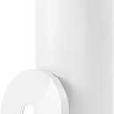mDesign Plastic Floor Stand Toilet Paper Organizer with Cover, 3-Roll Space-Saving Tissue Storage for Bathroom - Fits Under Sink, Vanity, Shelf, in Cabinet, Corner - Aura Collection - White (1 Pack)