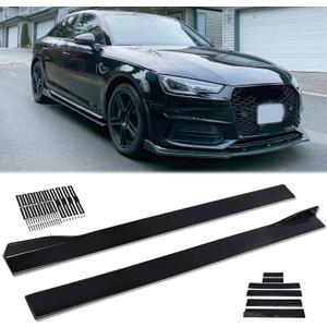 JMTBNO Universal 2.2M/86.6in Side Skirt Extension Splitter - Rocker Panel Lip Diffuser, Glossy Black