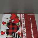 XCHI Plaid Love Hearts Valentine's Day Tablecloth Square Table Cloth Washable Table Covers for Indoor Outdoor Dining Home Party Decorations 60x60 Inch