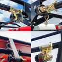 Lumber Rack Ratchet Straps, W/J-Hook (2PCS), 1.4" Black Square Tube Mount, 1.5" Wide x 7.5' Long, Blue Ladder Rack Ratchet Straps, 500 lbs Load Heavy Duty, Truck Rack Straps, Pipe/Roof Rack Strap