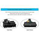 2 x lilila-ree 24 Pin to 14 Pin ATX PSU Main Power Adapter Braided Sleeved Cable for IBM Lenovo PCs and Servers 12-inch(30cm) (Long Type), Black