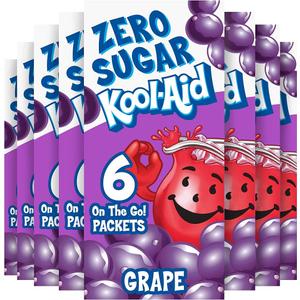 Kool-Aid Sugar-Free Grape On-The-Go Powdered Drink Mix 6 Count (Pack of 8) By 01 JUL 2027