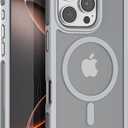 PULOKA for iPhone 16 Pro Max, Heavy Duty Shockproof Protection,Compatible with MagSafe Accessories,Drop Proof 16 Pro Max Cover (Gray)