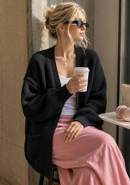  Long Sleeve Oversized Cardigan Sweaters for Women | Fall Winter Sweaters, Open Front, Chunky Knit, 2026 Casual Work Outerwear, XL
