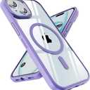 SUCGLES for iPhone 15 Case with MagSafe [Ultra Strong Magnetic] [12FT Military Drop Protection] [Shockproof Bumper] Slim Thin Mag Safe Phone Cover 6.1" for Apple iPhone15 (Lavender)