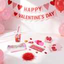 219 Pcs Girls Themed Birthday Party Supplies, Galentines Day Party Favor Exchange for Office, 24 Set Pink Stationery Gift Supplies with Cards Pencils Erasers Rulers Sharpener Stickers Cups