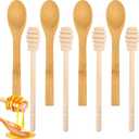 8PCS Wooden Honey Dipper Set, 6.2 Inch Honey Dipper Sticks Honey Spoon, Mini Honeycomb Stick for Evenly Drizzling Honey Over Food and Wedding Party Gift
