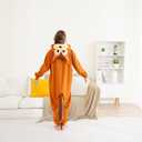Unisex Adult Onesie Pajamas, Polar Fleece Cosplay Animal One Piece Halloween Costume Pajamas Homewear (3-4T, Squirrel)