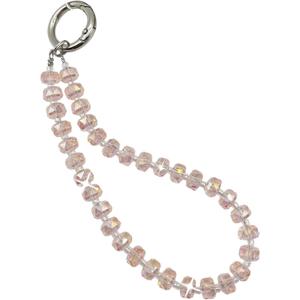 TENOC Beaded Phone Wrist Strap, Cellphone Lanyard Chain, Sparkling Wristlet Bracelet for Women, Pink