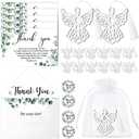 Patelai 50 Sets Funeral Thank You Favors for Guests Set Sympathy Thank You Cards Metal Angel Bookmark with Bookmark Tassels with Envelopes Stickers Organza Bags for Bereavement Funeral Family Friends